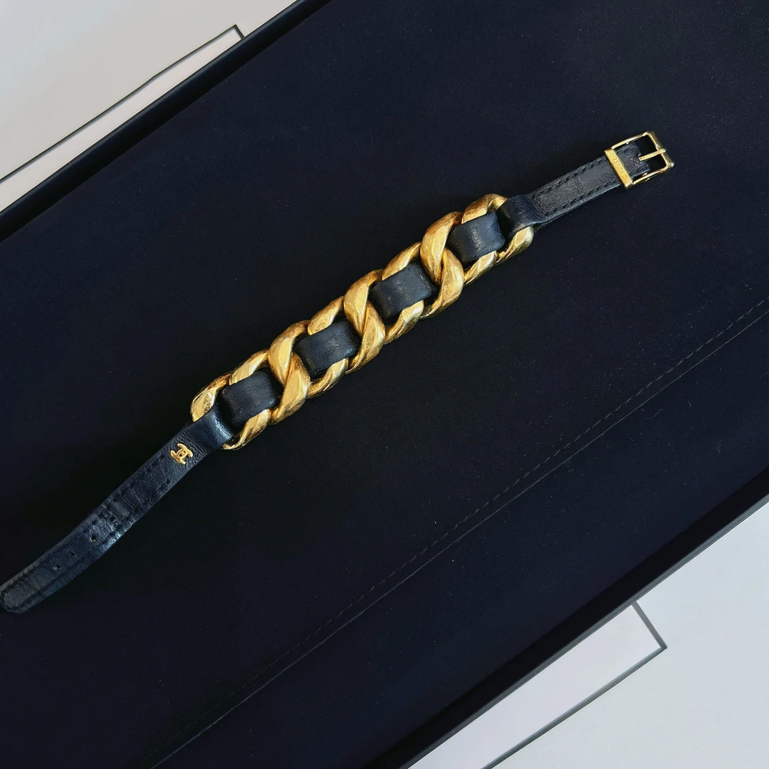95新 Chanel/香奈儿 Chanel vintage香奈儿中古皮穿手链