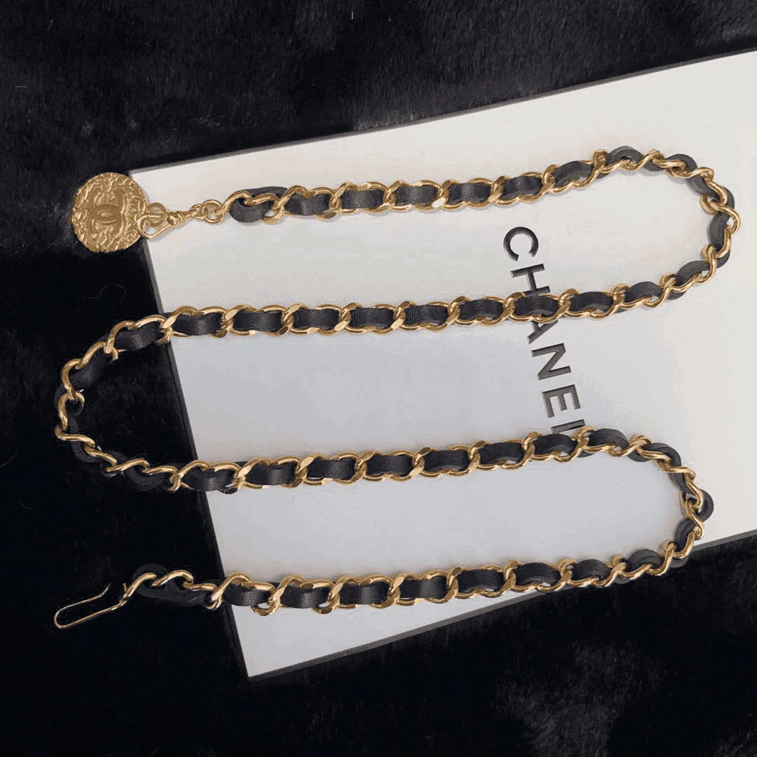 95新 Chanel/香奈儿 Chanel vintage香奈儿中古皮穿腰链
