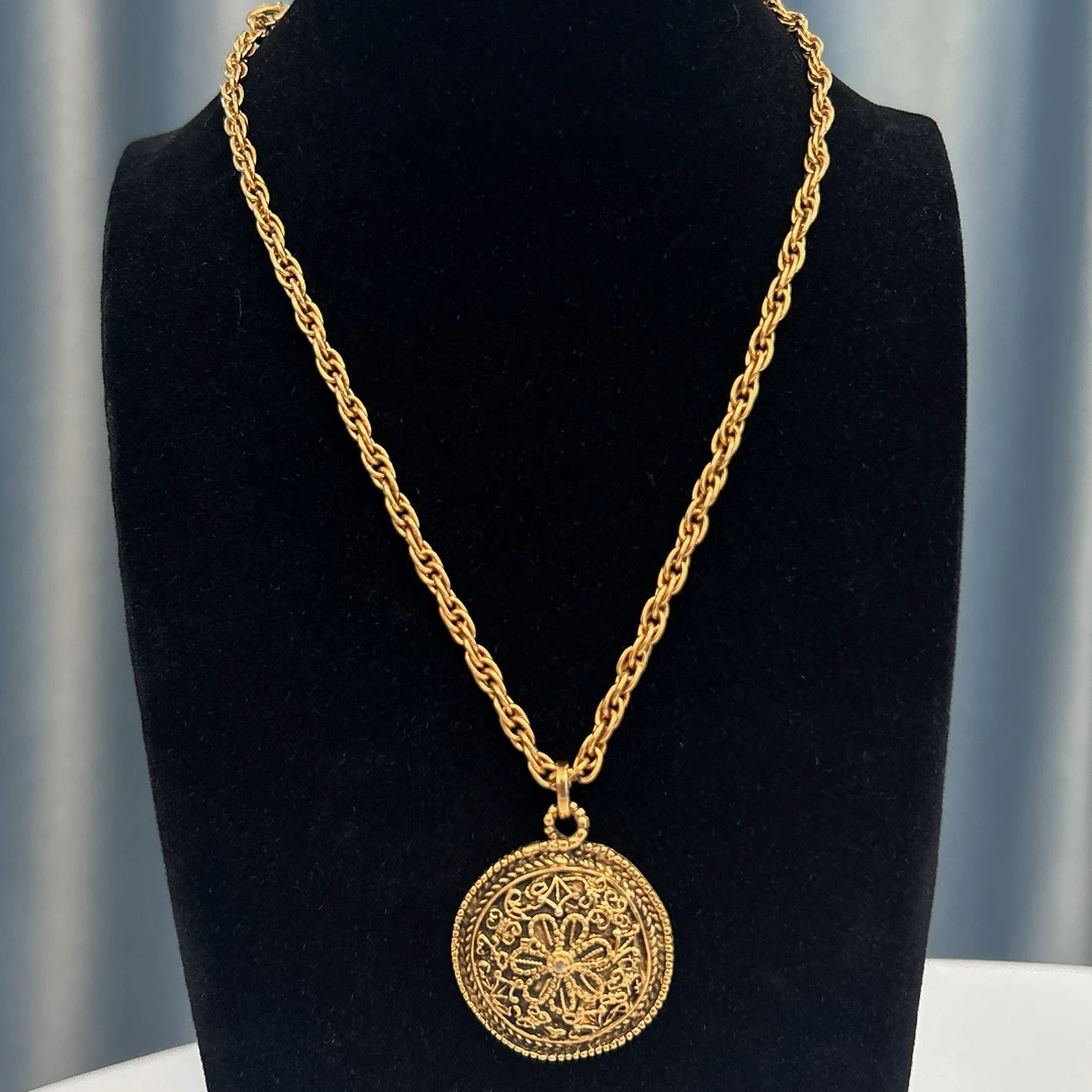 95新 Chanel/香奈儿 Chanel vintage香奈儿中古雕花项链锁骨链