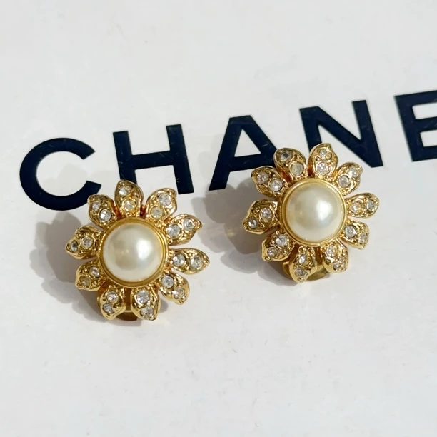 95新 Chanel/香奈儿 Chanel vintage香奈儿中古珍珠耳夹