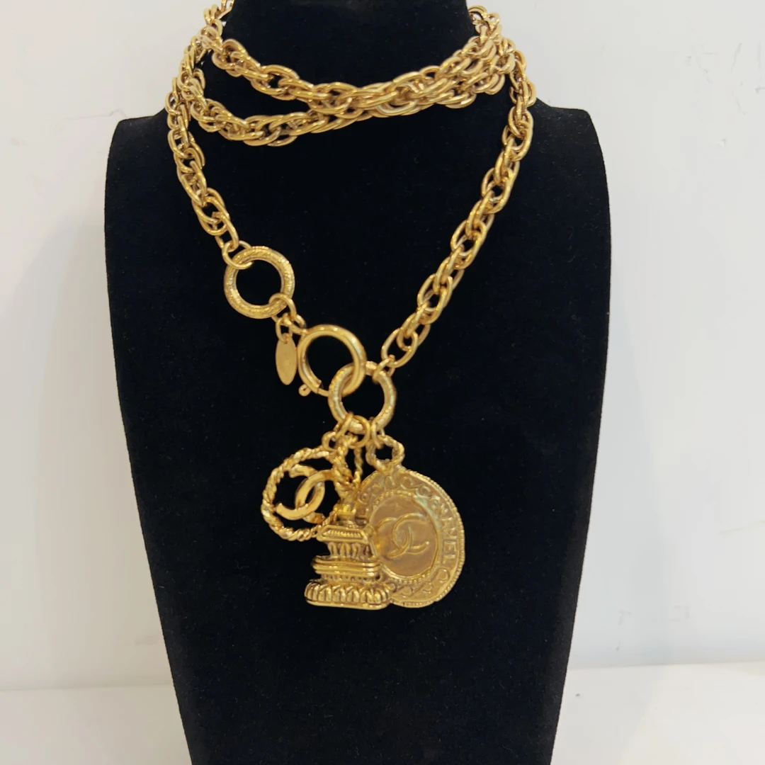 95新 Chanel/香奈儿 Chanel vintage香奈儿中古印章多元素信项链