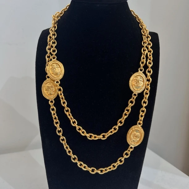 95新 Chanel/香奈儿 Chanel vintage香奈儿中古金币项链