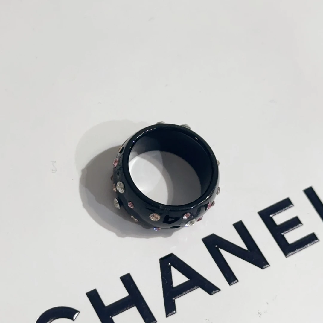 95新 Chanel/香奈儿 Chanel vintage香奈儿中古黑色戒指