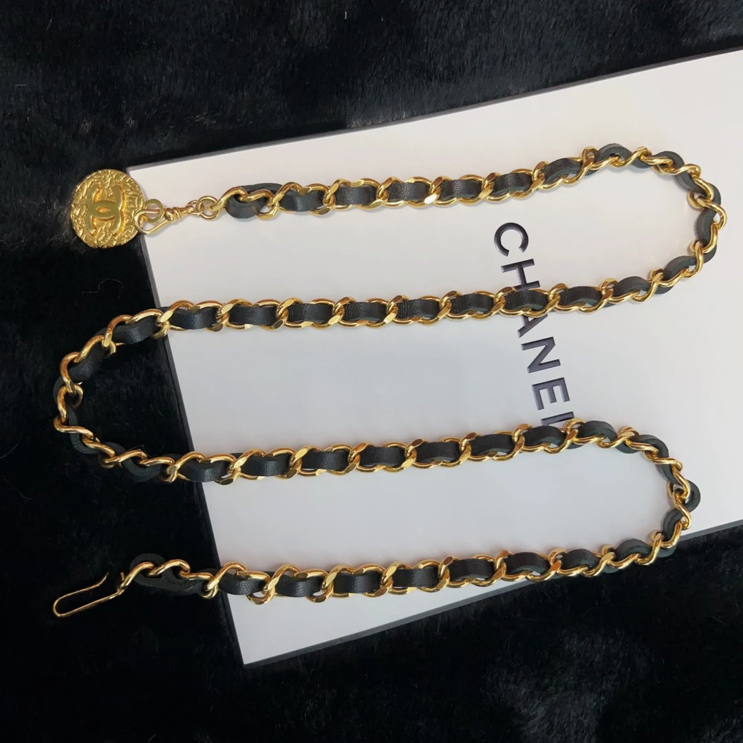 95新 Chanel/香奈儿 CHANEL香奈儿vintage中古皮穿腰链