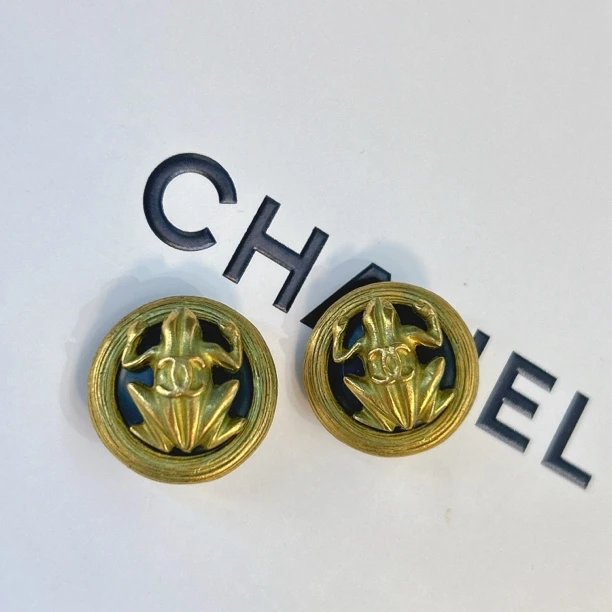 95新 Chanel/香奈儿 Chanel vintage香奈儿中古蛙蛙耳夹