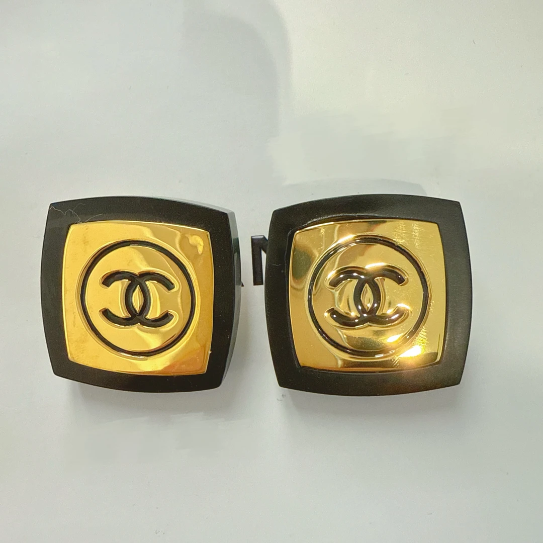 95新 Chanel/香奈儿 Chanel vintage香奈儿中古黑金耳夹