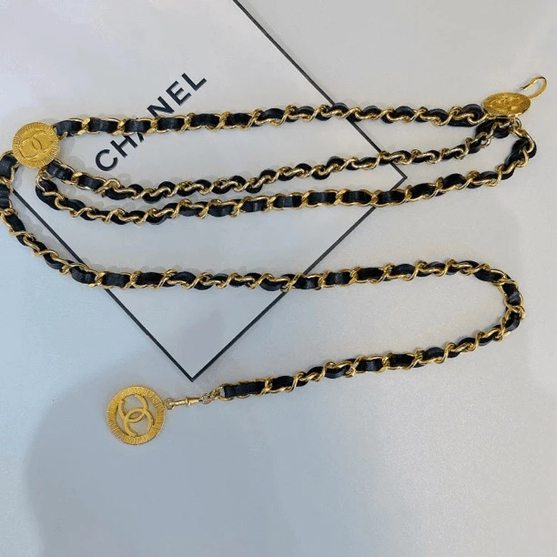 95新 Chanel/香奈儿 Chanel vintage香奈儿中古皮穿腰链