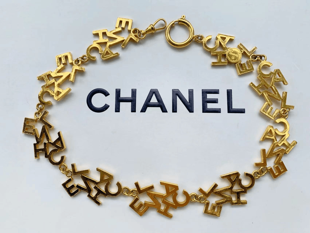 95新  CHANEL香奈儿vintage中古字母项链
