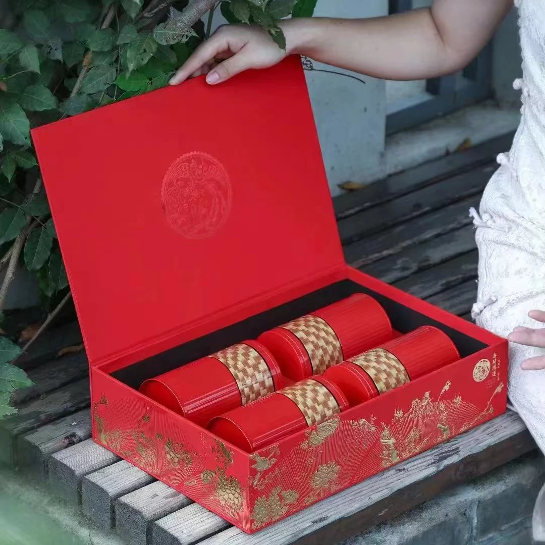 桂花红茶 500克一斤装 喜开鸿运4罐茶叶礼盒装 -健-