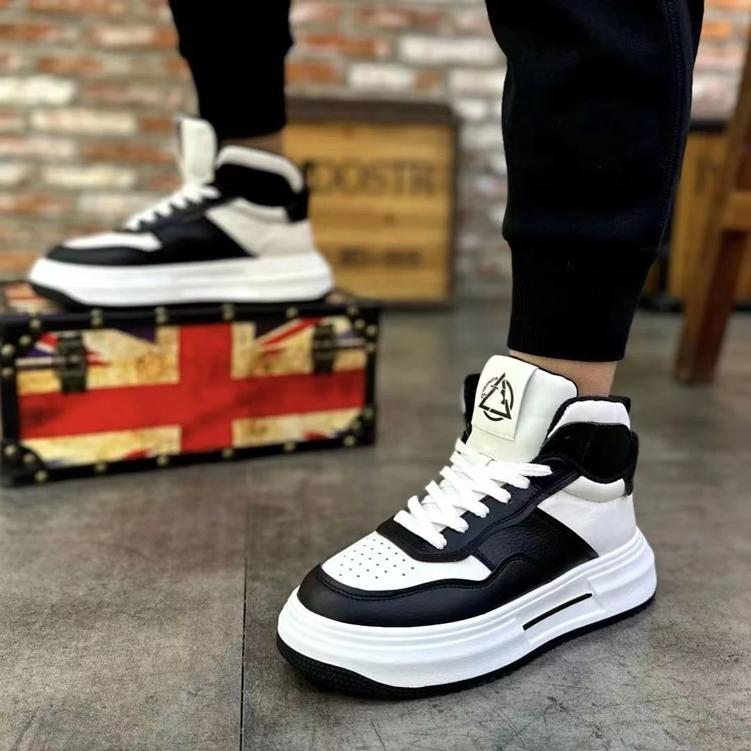 【小扬哥推荐】秋冬高帮板鞋男2023新款小伙轻奢潮流休闲运动鞋厚