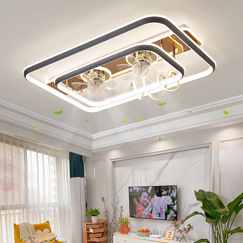 客厅风扇灯2025新款轻奢大气卧室电扇灯一体变频家用全屋灯具套餐