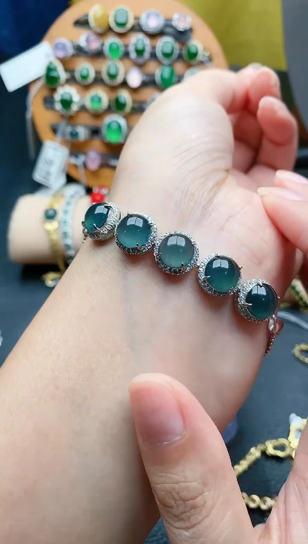 【闪购商品】翡翠手链银S925镶嵌111111111