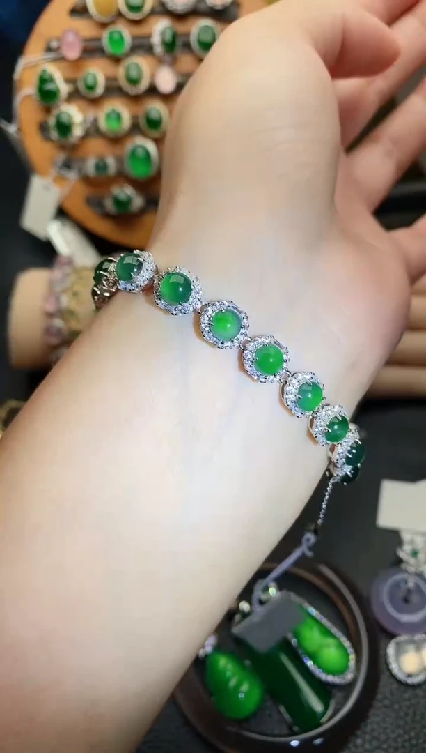 【闪购商品】翡翠手链银S925镶嵌1111111111