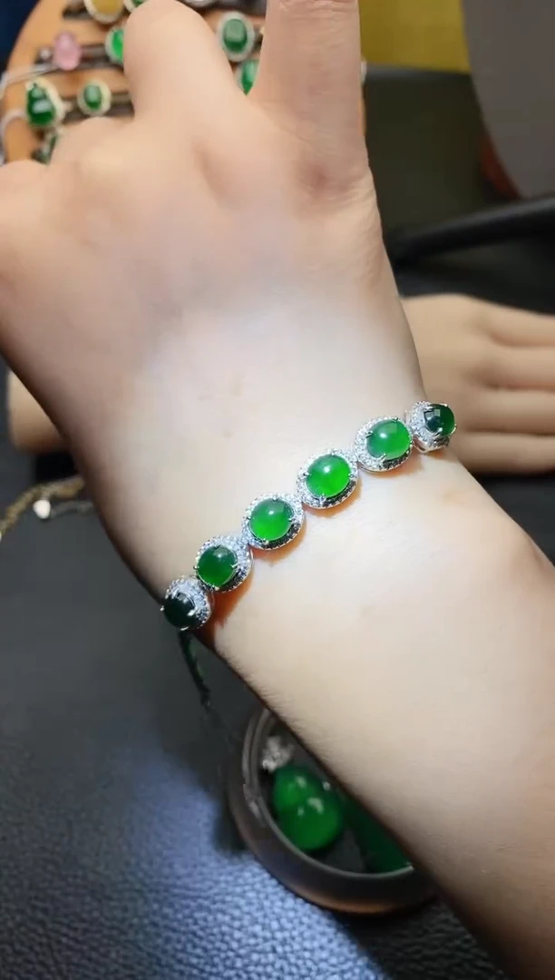 【闪购商品】翡翠手链银S925镶嵌11111111111