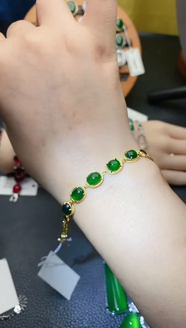 【闪购商品】翡翠手链银S925镶嵌1111111