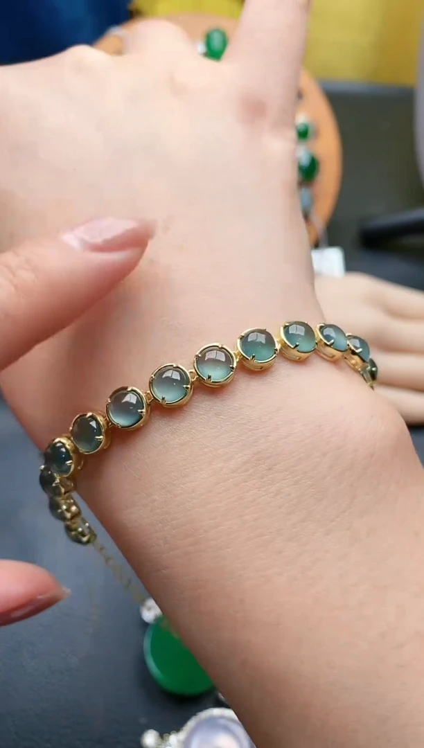 【闪购商品】翡翠手链银S925镶嵌111111111111111