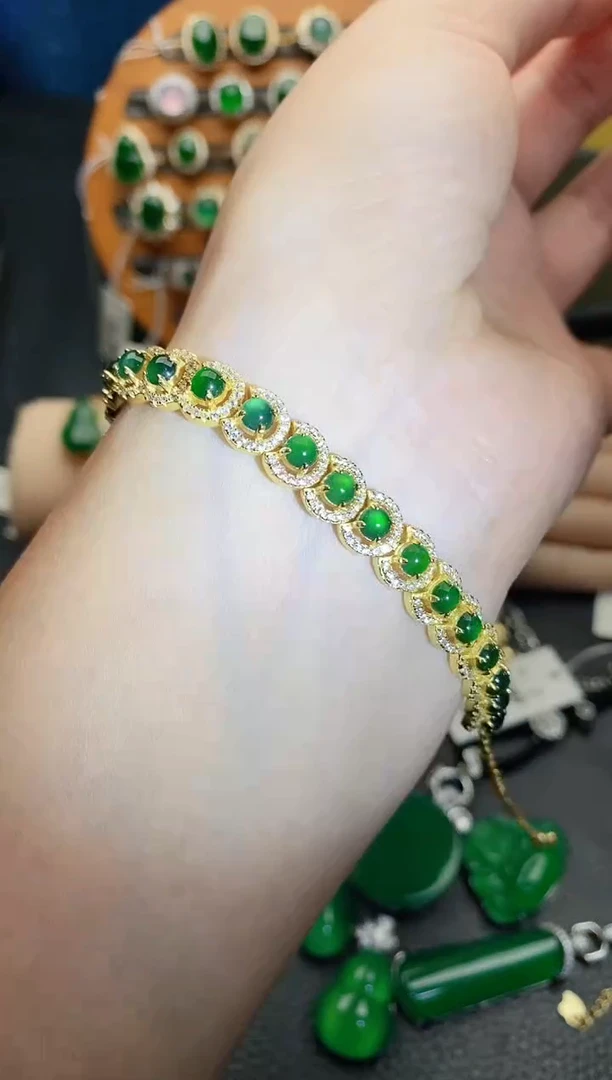 【闪购商品】翡翠手链银S925镶嵌111111111