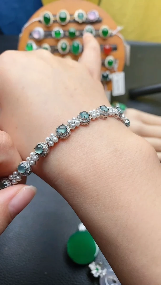 【闪购商品】翡翠手链银S925镶嵌111111111