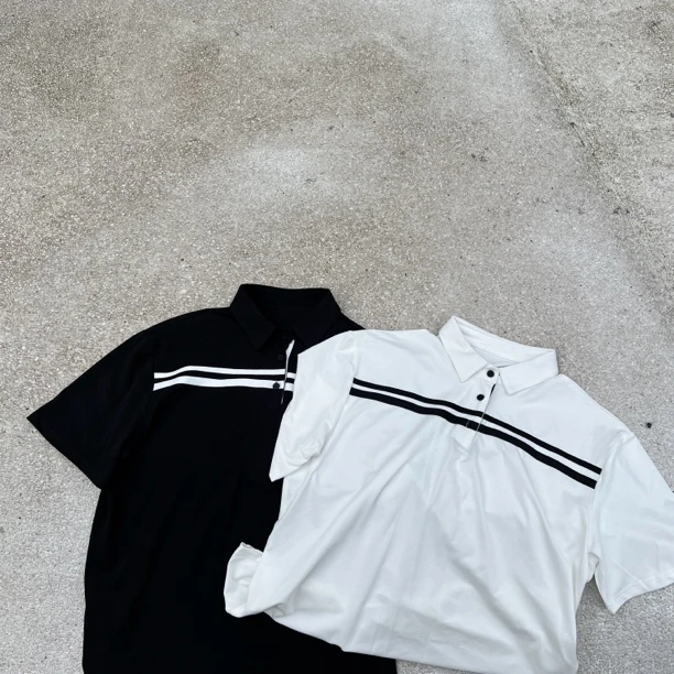 灰标系列 夏季透气意式简约利落凉感休闲条纹polo衫