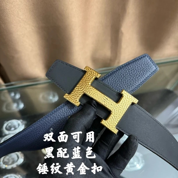 新款男女通用高档皮带休闲工字扣H扣牛皮腰带青中年商务情侣韩潮