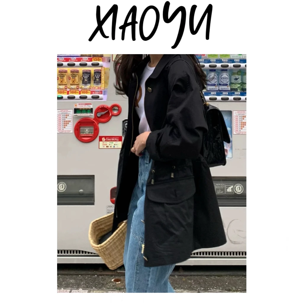 【八立领风衣】韩系简约设计感风衣外套可抽绳长袖外套