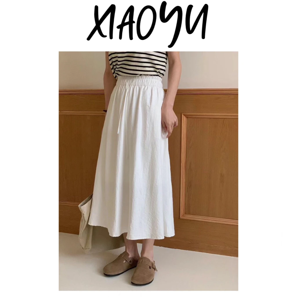 【蛋白半裙】韩单柔糯轻盈中长大摆裙复古A字半裙遮肉显瘦女