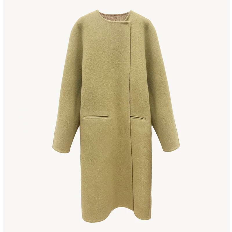 nound买手店ETHOR长款毛呢大衣羊毛外套女冬气质宽松简约休闲时尚