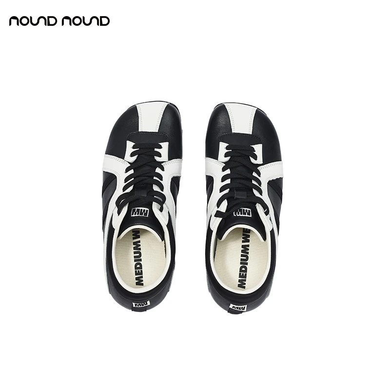 【MEDIUM WELL】nound买手店真皮小方头斑马鞋运动休闲鞋女24春夏新