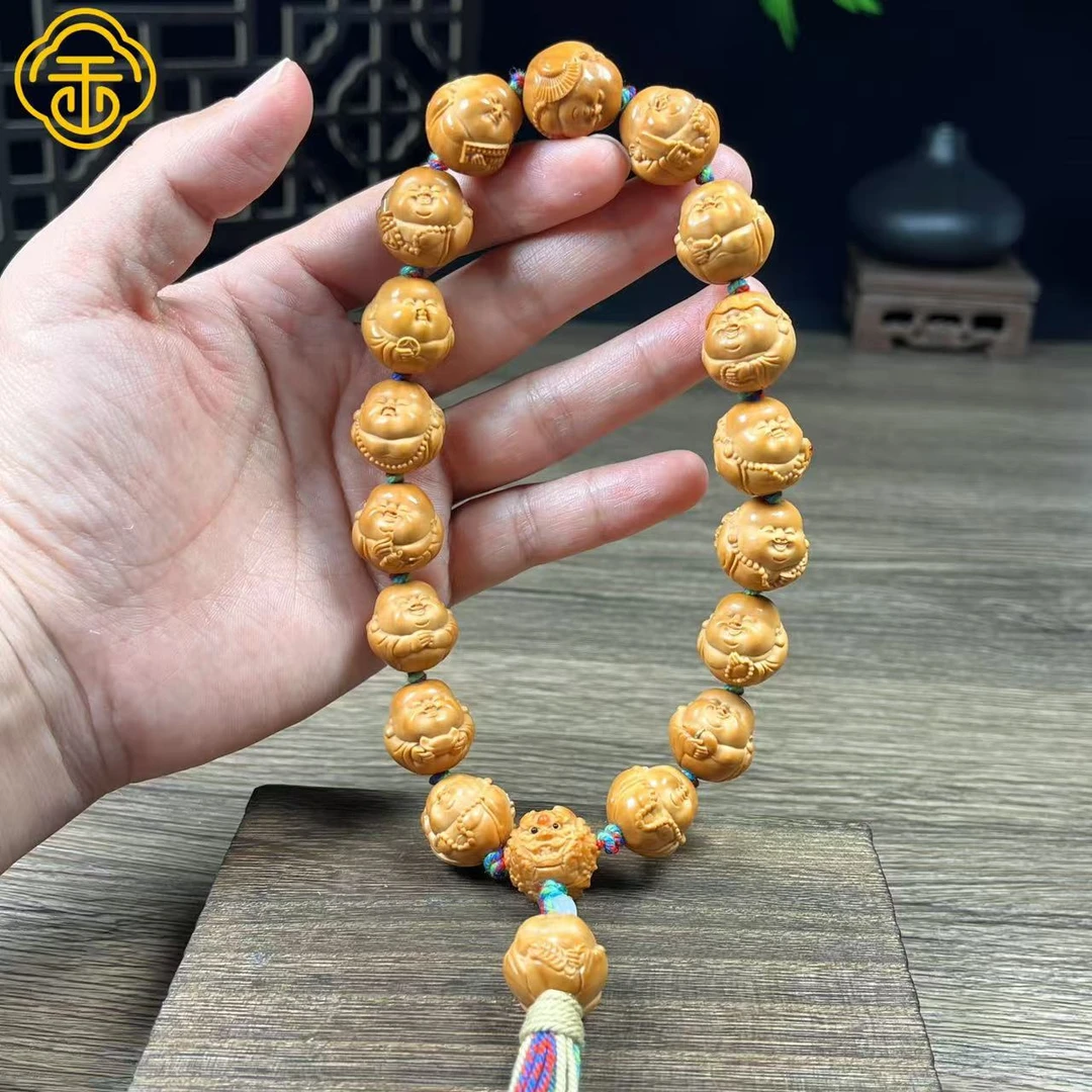 猴头核桃  1.65多宝弥勒手持镶嵌款     文玩手持