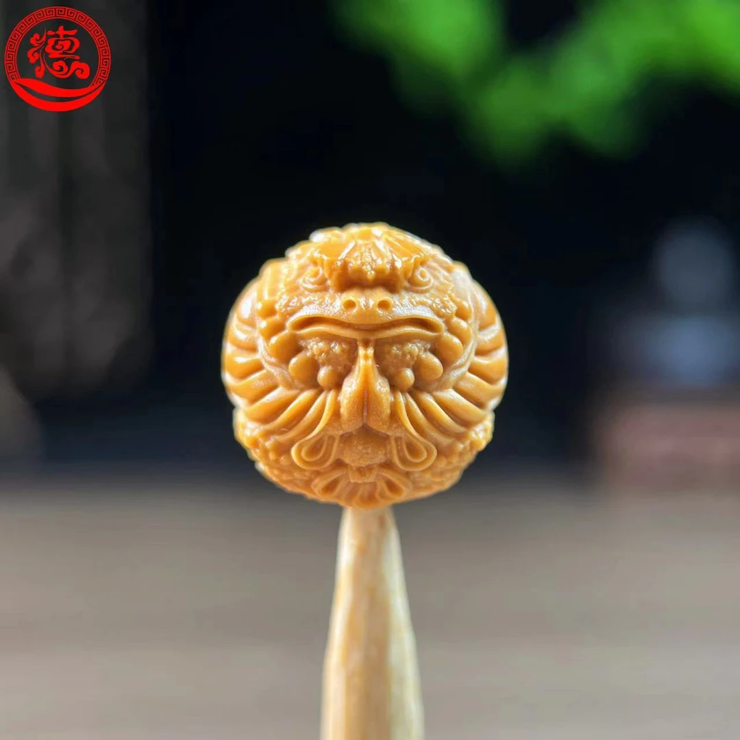 猴头核桃1.6双手合十金蟾单粒手工雕刻吊坠