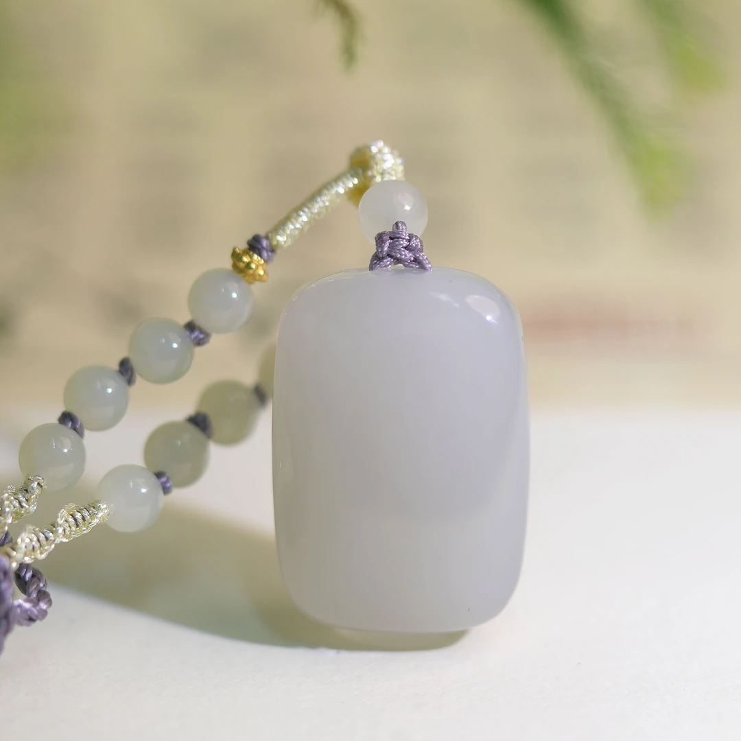 |和和美玉| 烟紫 厚 平安牌吊坠 天然和田玉 秋冬 大气 百搭 时尚