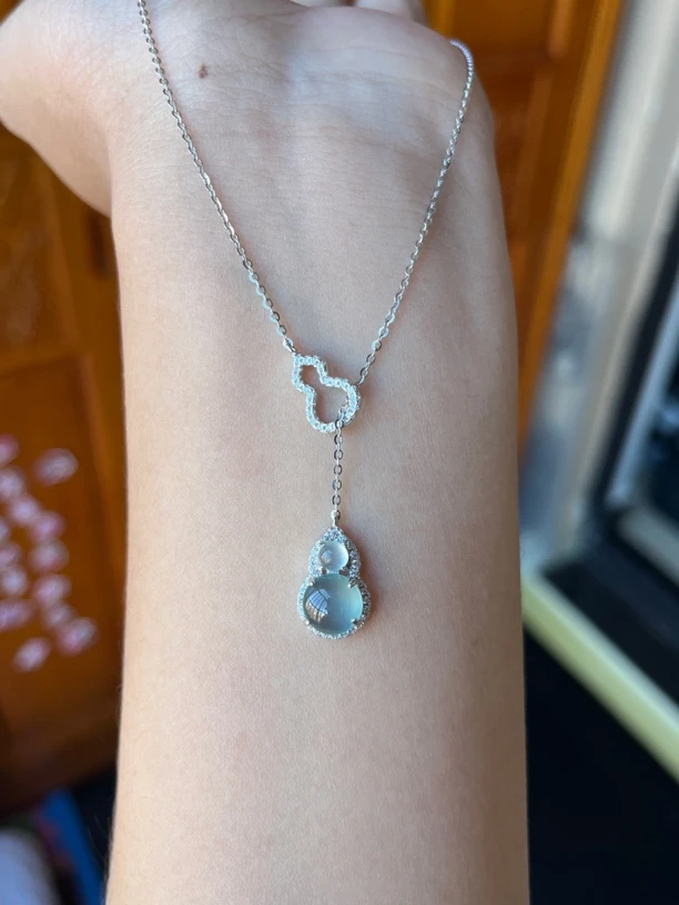 s925银镶翡翠大号葫芦款卡7.5➕mm吊坠