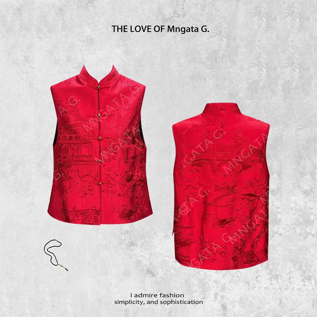 MNGATA G.宫小妍 【红楼阁】秋冬新中式中国风立领坎肩马甲23120514