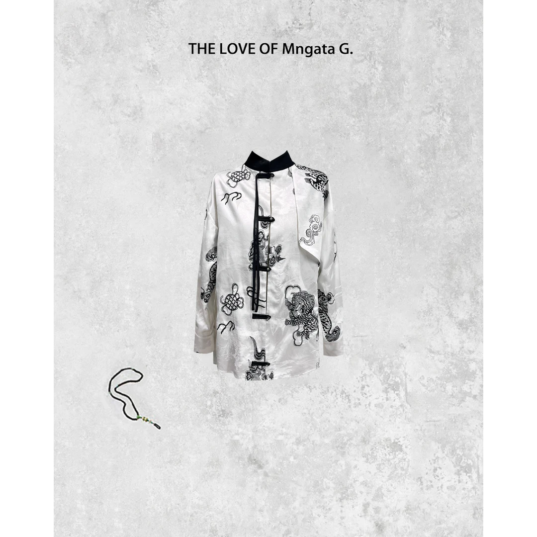 MNGATA G.宫小妍 【水墨丹青】新中式设计感流苏盘扣外套23073104