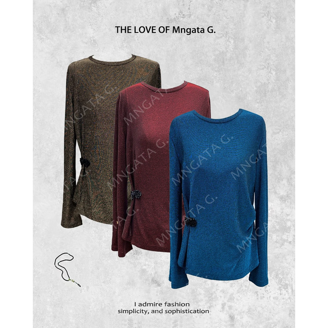 MNGATA G.宫小妍 【金丝打底】秋冬新中式中国风长袖上衣24880126