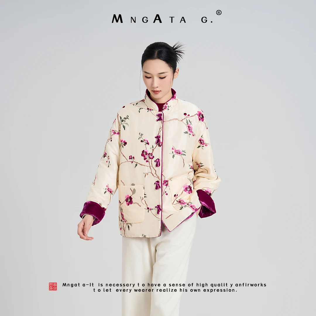 MNGATA G.宫小妍【明月雪时】真丝刺绣新中式国风外套秋冬Q4090923