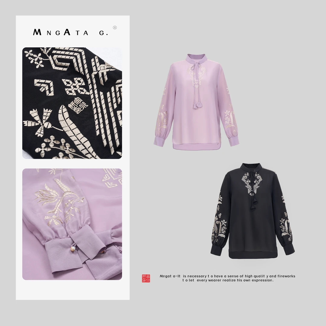 MNGATA G.宫小妍【黎绣·两心同】醋酸桑蚕丝新中式上衣夏日X280576