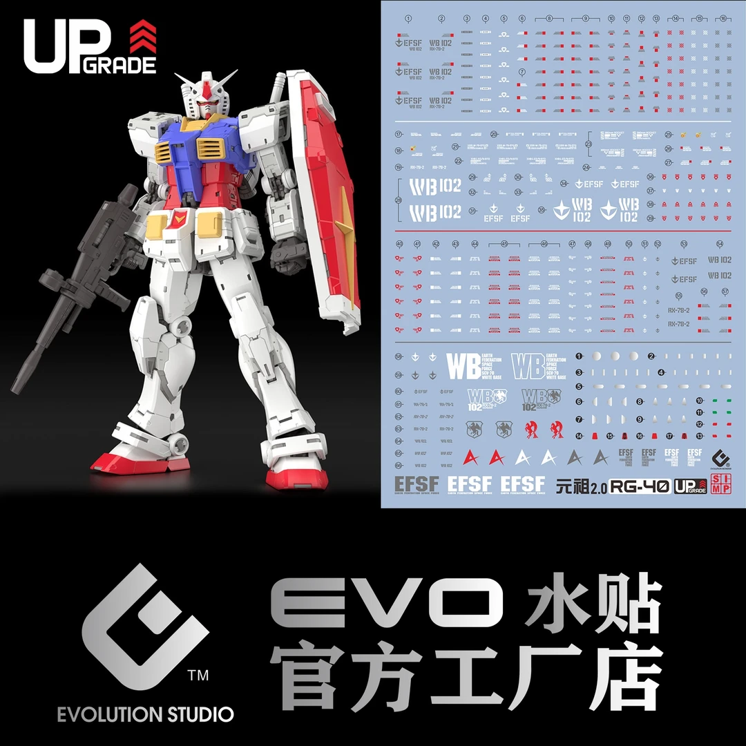 现货包邮 EVO水贴 RG元祖2.0 RX-78-2 高达 敢达 头号玩家 荧光