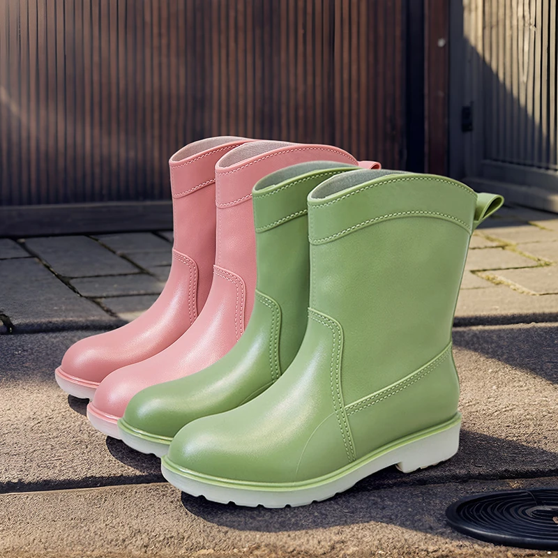 短筒防滑女士雨鞋时尚女款雨靴潮流英伦厨房工作胶鞋防水中筒水靴
