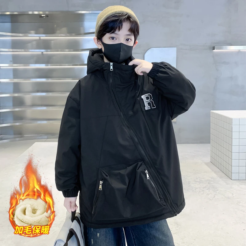 男童冬季外套加厚帅气2023上新款休闲冬款炸街深秋冬中大童潮童帅