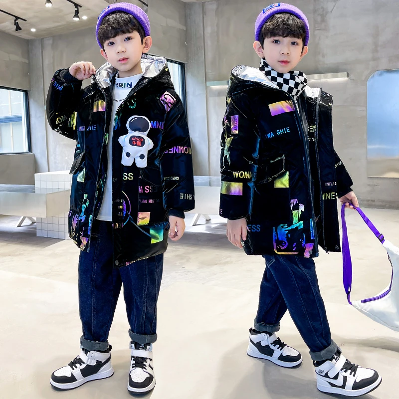 儿童装男童冬装棉服2023新款棉衣中大童加厚冬季中长款棉袄外套潮