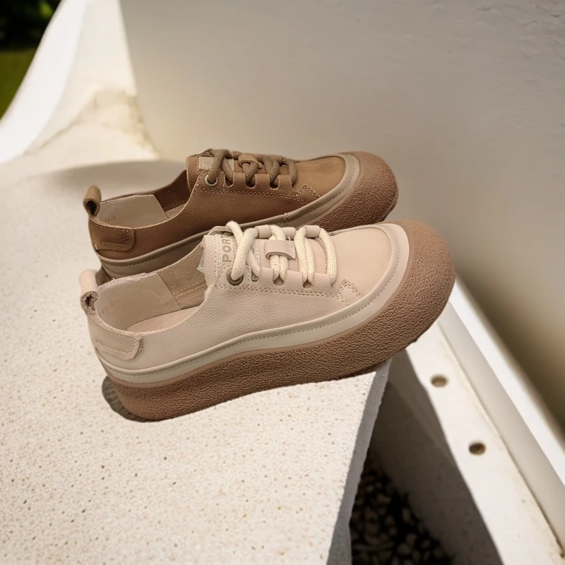 圣帝罗阑牛皮文艺范平底休闲鞋