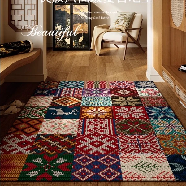 入户门地垫地毯门口门垫复古民族风防滑家用脚垫新款可裁剪垫子