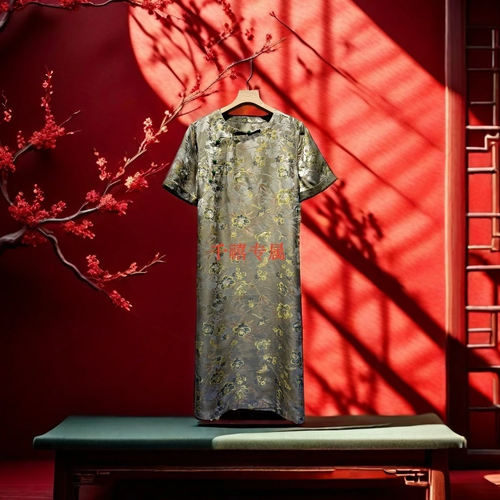 【千禧专属】314桑蚕丝宋锦香云纱时尚定制浅色重磅高贵提花