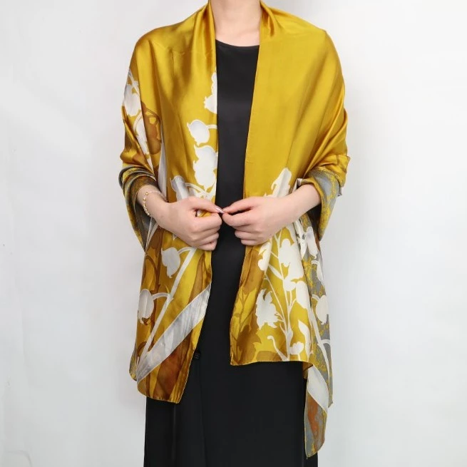 111大气婉约经典时尚浪漫夏日丝巾百搭印花双面长方形外搭长款