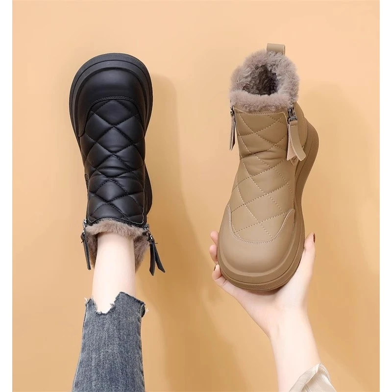 雪地靴女2023冬季新款加绒抗寒保暖低帮短靴东北加厚大棉软底棉靴