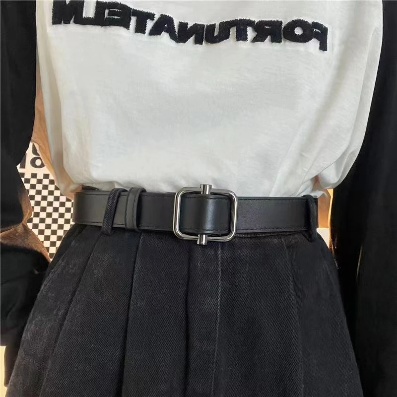 免打孔腰带百搭男女生无孔简约皮带洋气潮时尚ins收腰裤腰带学生