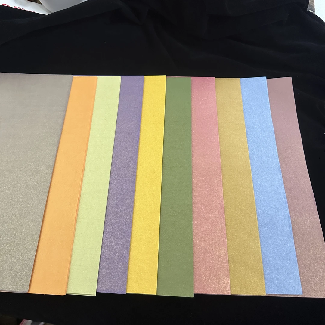 十色 23*34 彩色珠光金200张小楷工笔彩色泥金纸日课纸