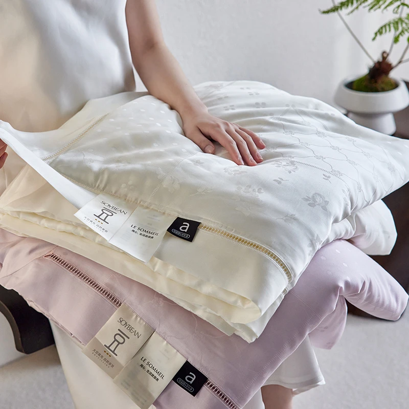 麦念兰精天丝夏被四件套提花镂空花边空调被单双人夏凉被凉感被子