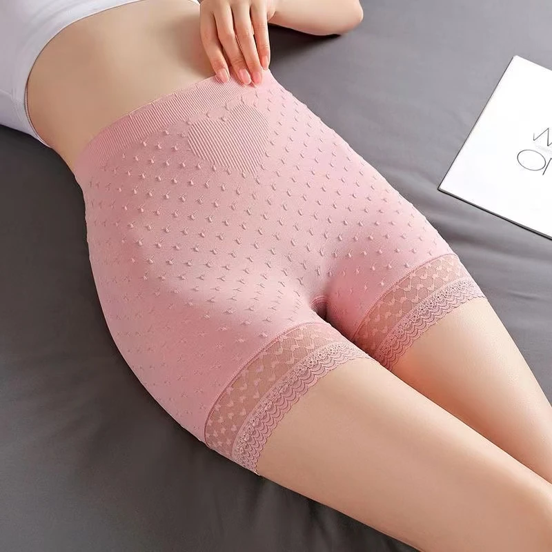 新款女士安全打底裤蕾丝花边中高腰女人防走光高弹性短裤安全裤3